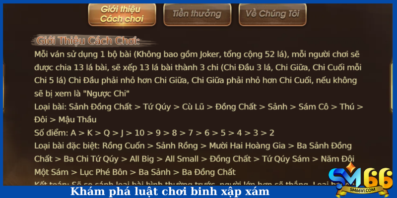 Khám phá luật chơi binh xập xám