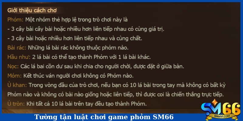 Tường tận luật chơi game phỏm SM66
