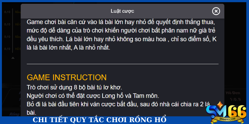 Chi tiết quy tắc chơi rồng hổ